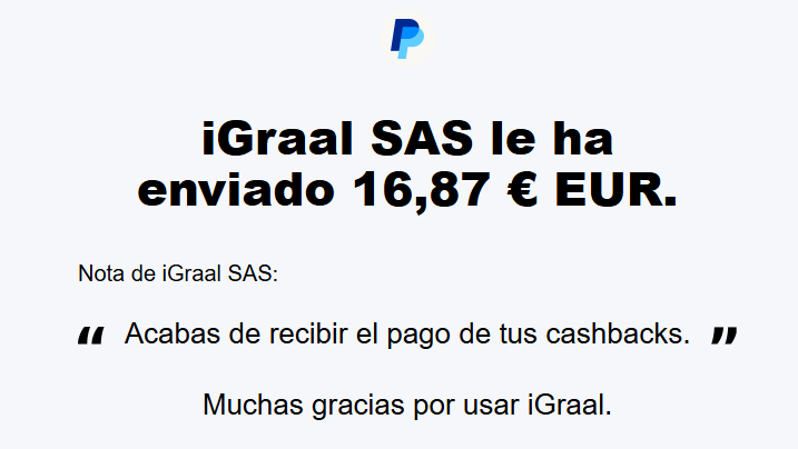 Prueba de pago de iGraal